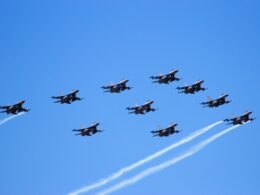 Dutch F-16 fighters formation flight