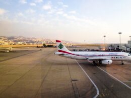 MEA aircraft at Beirut Rafic Hariri International Airport in Lebanon