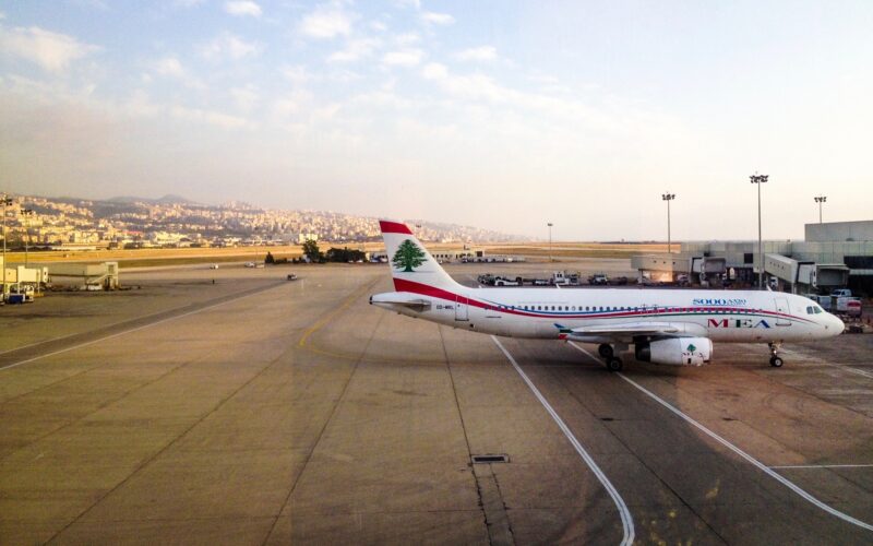 MEA aircraft at Beirut Rafic Hariri International Airport in Lebanon