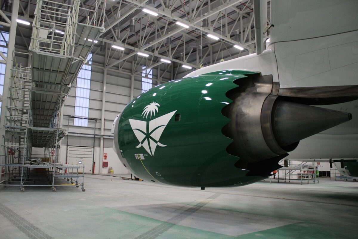 Saudia livery National Day engine