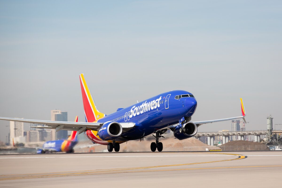 Southwest Airlines airplane taking off