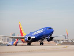 Southwest Airlines airplane taking off