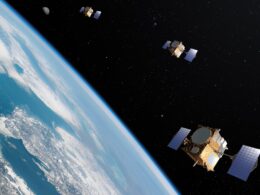 Satellite constellation orbiting Earth