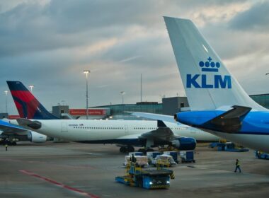 Aircraft at the gates of Schiphol Airport