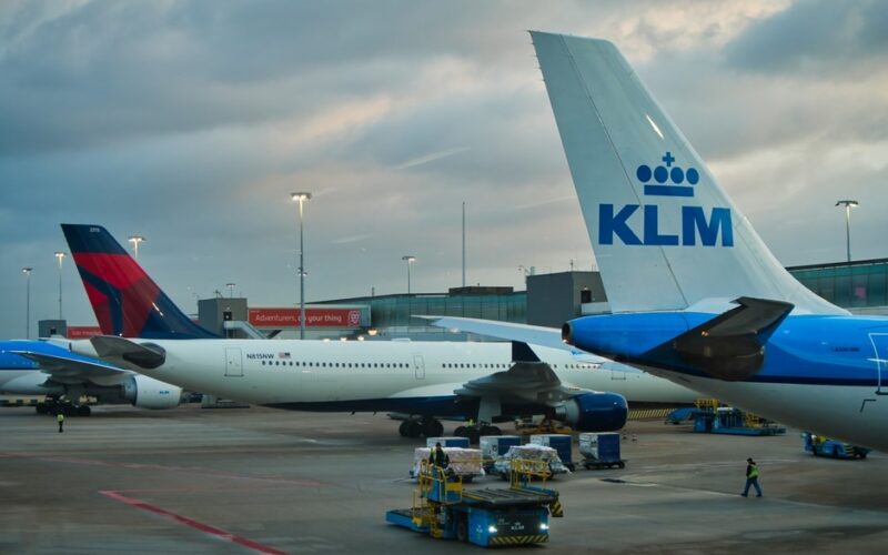 Aircraft at the gates of Schiphol Airport