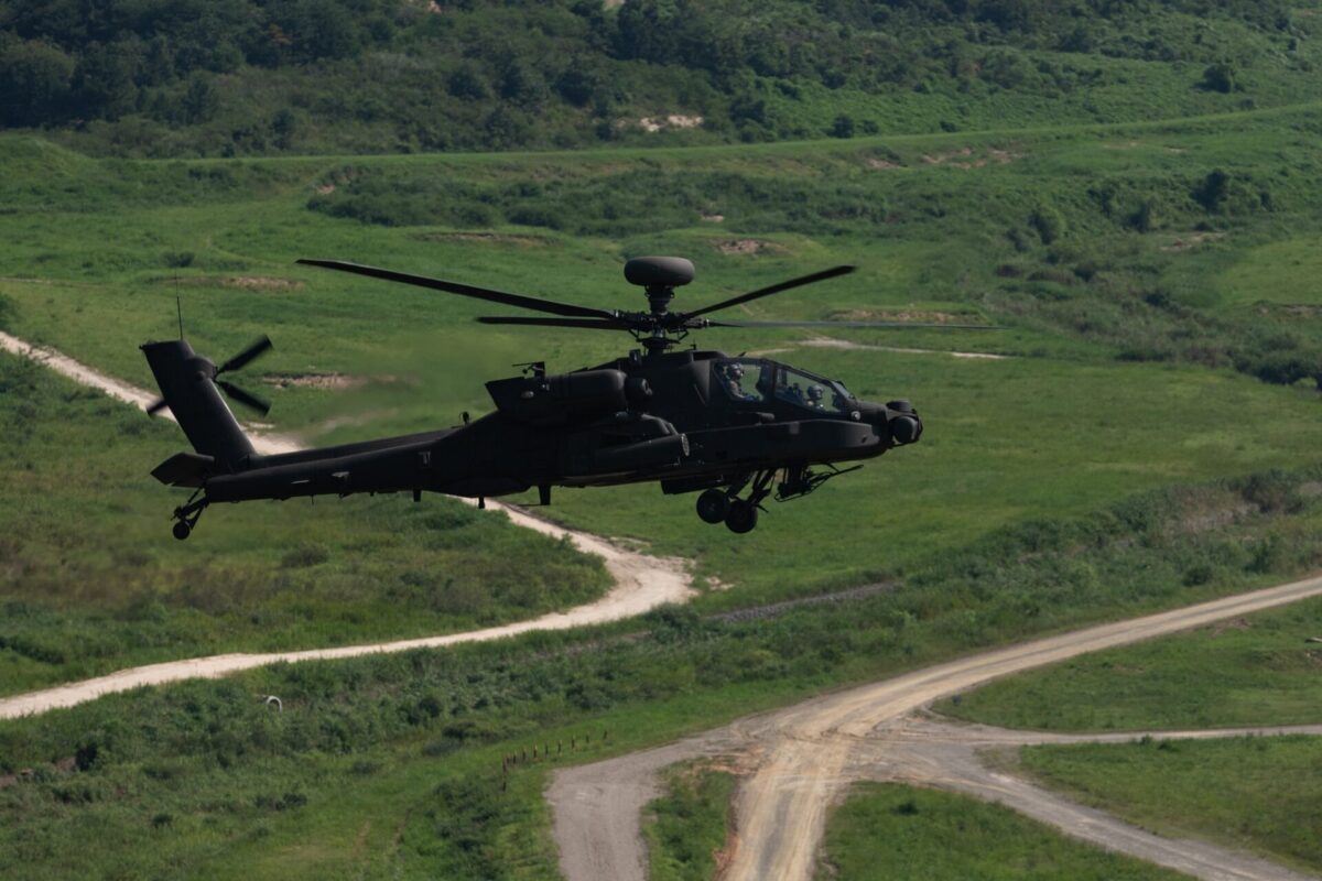 An AH-64 Apache in South Korea