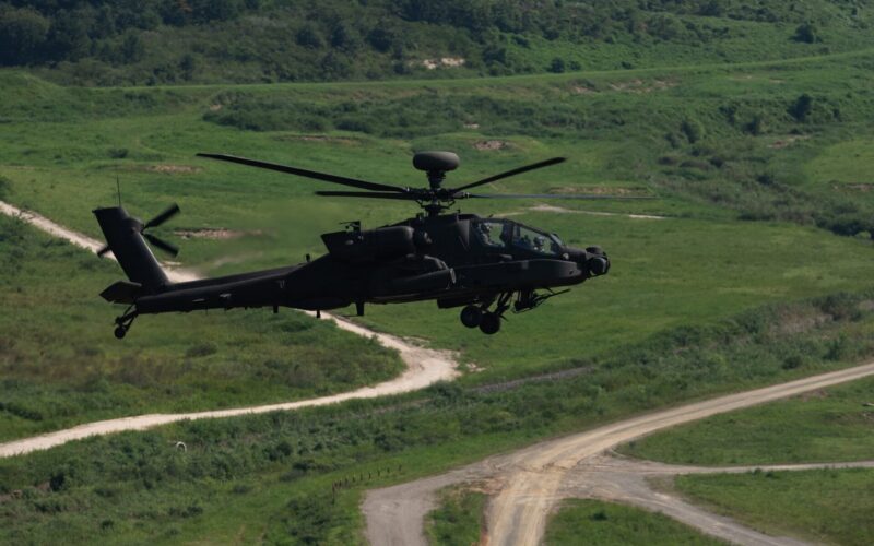 An AH-64 Apache in South Korea