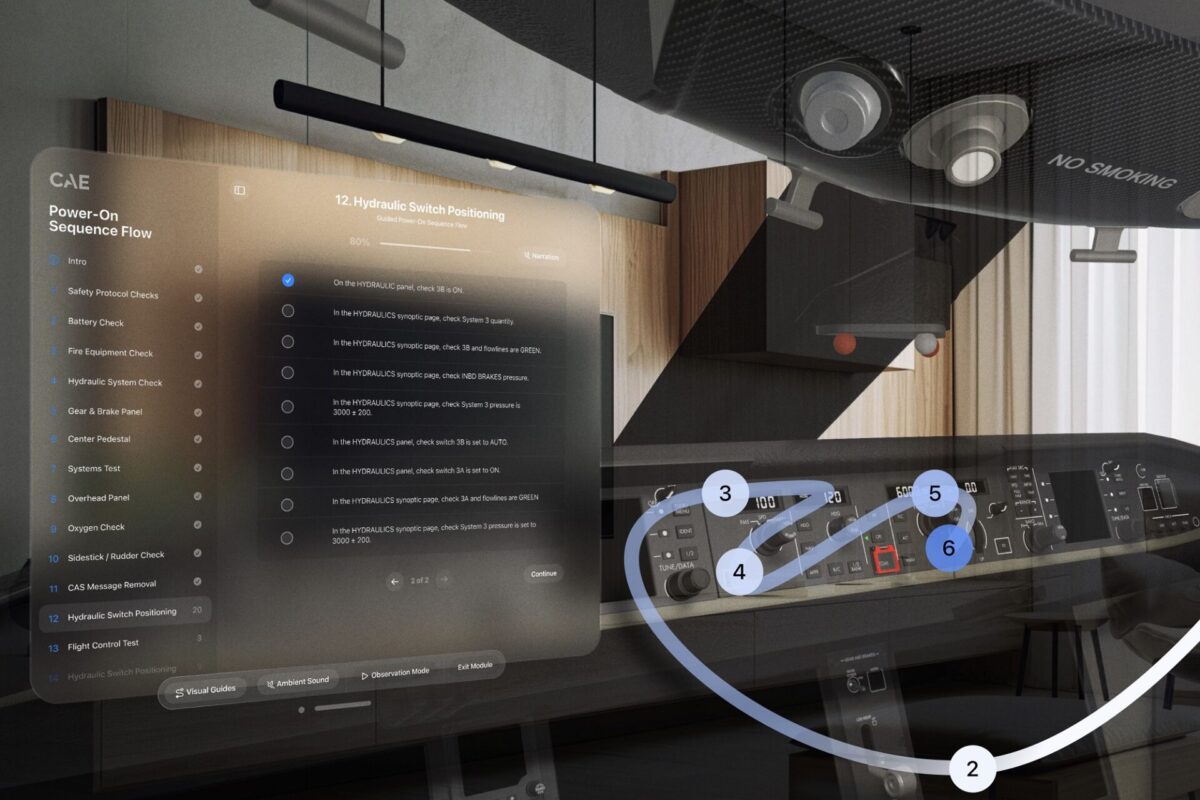 CAE pilot training app AppleVisionPro
