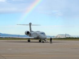 EA-37B Compass Call departs at Davis-Monthan Air Force Base, Arizona