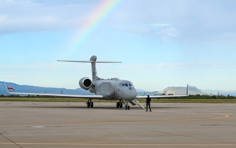 EA-37B Compass Call departs at Davis-Monthan Air Force Base, Arizona