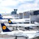 Lufthansa aircraft parked at Frankfurt Airport FRA