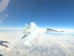 Russian Su-35 conducts unsafe maneuver near USAF F-16