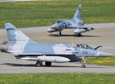 Two French Dassault Mirage 2000-5F taxiing