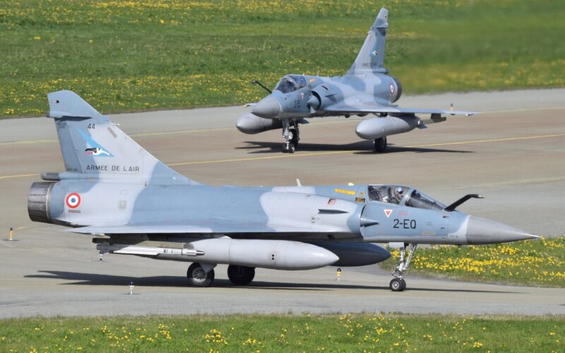 Two French Dassault Mirage 2000-5F taxiing