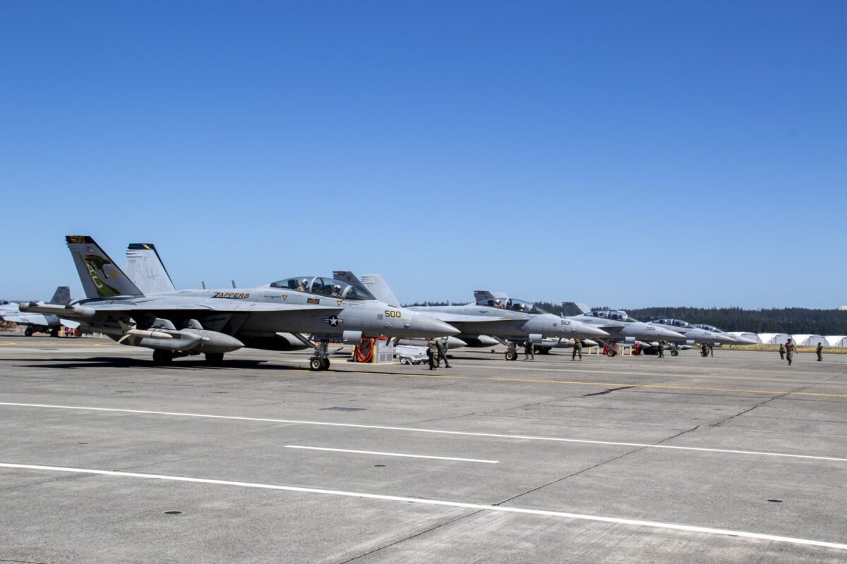 US Navy EA-18G Growlers at Naval Air Station Whidbey Island