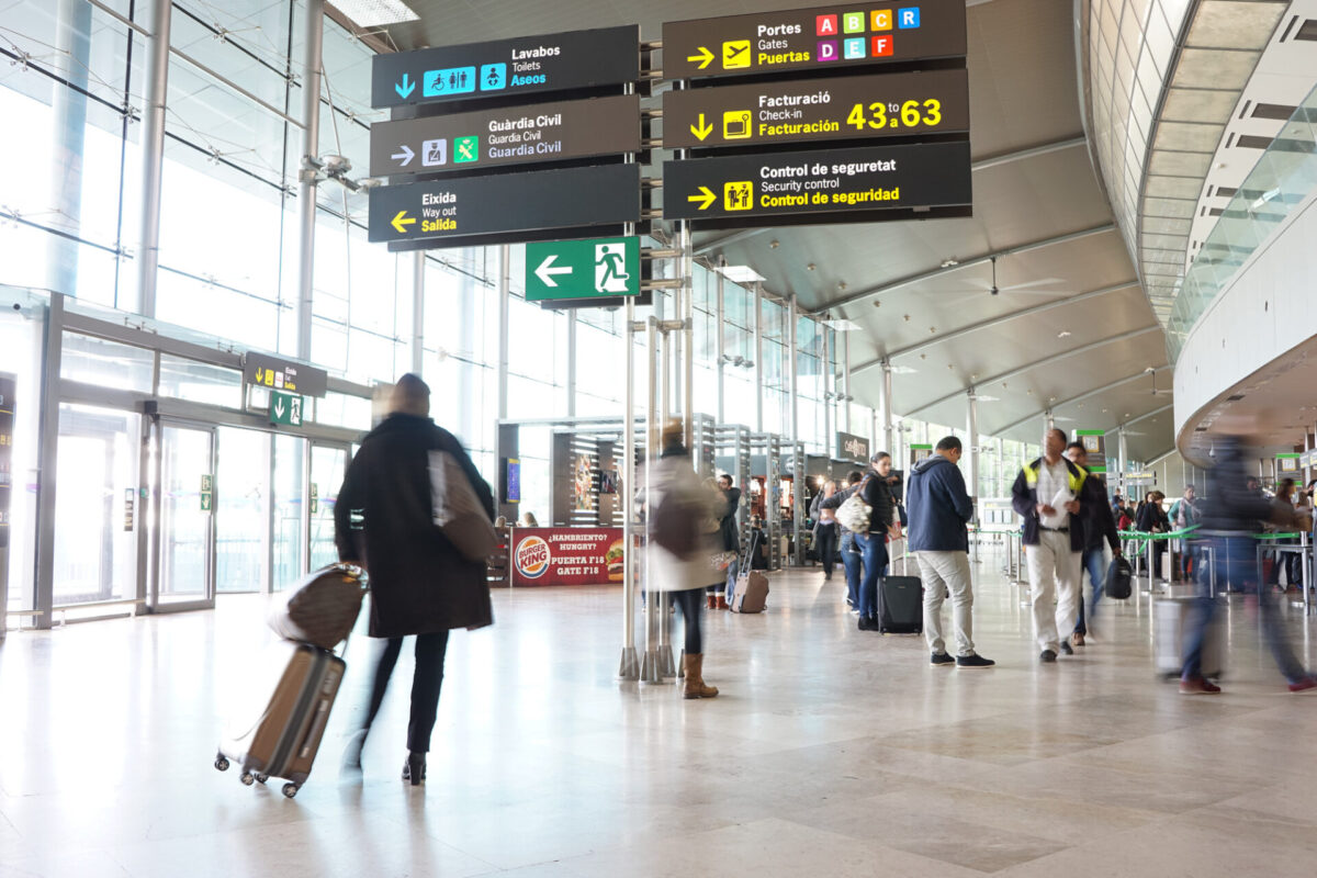 passengers inside the Valencia Airport