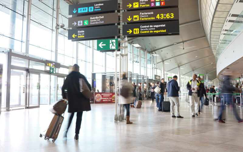 passengers inside the Valencia Airport