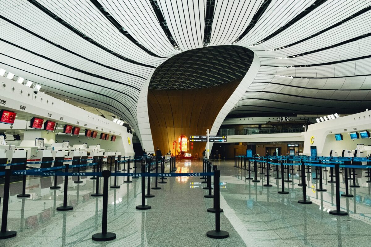 Beijing airport terminal in China