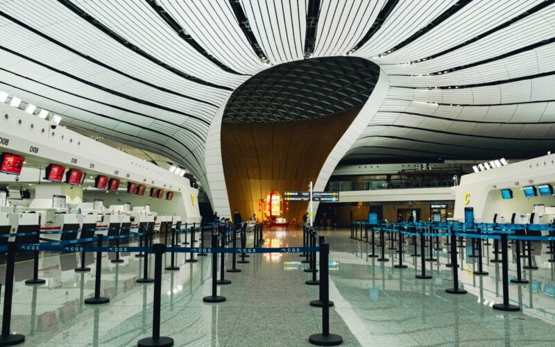 Beijing airport terminal in China