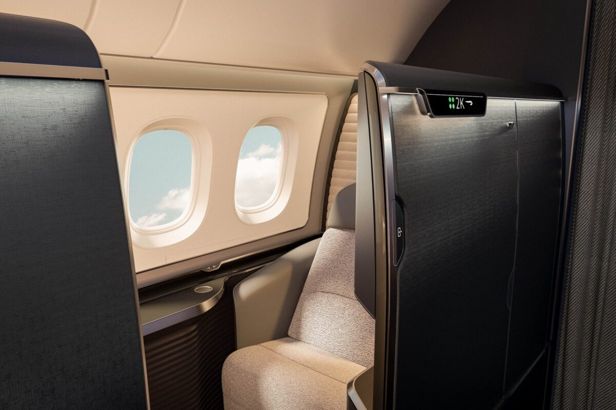 British Airways new First seat window