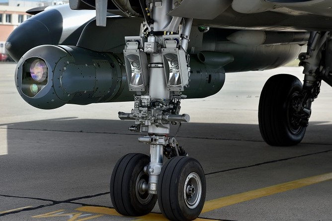 Talios pod mounted on a Dassault Rafale