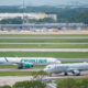 Frontier and American Airlines aircraft