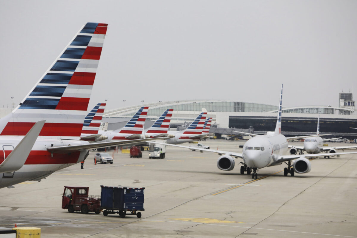 American airlines aircraft on the ramp