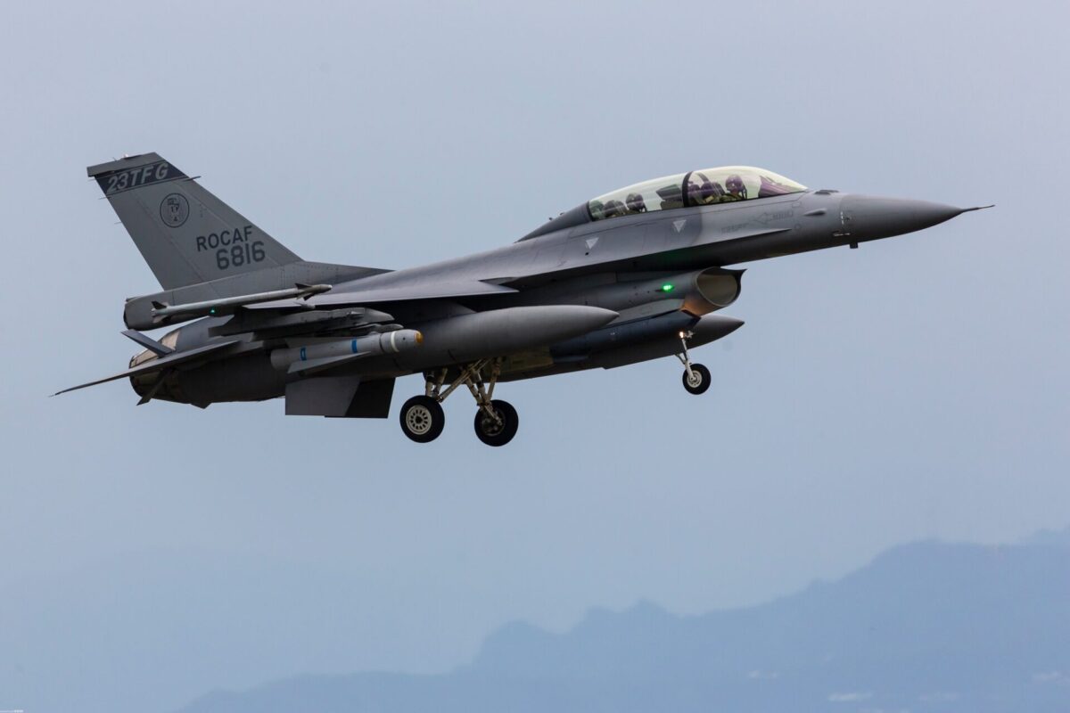 ROCAF F 16BM fighter jet