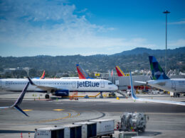 Jet Blue airplane ready for boarding