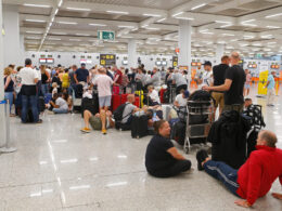 Stranded passengers at airport