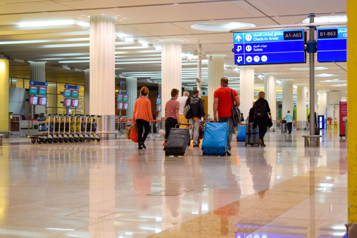 Passengers at Dubai International Airport