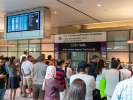 Interior of the Arrivals hall at Logan International Airport