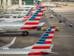 Several American Airlines aircraft