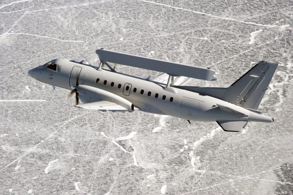 A Saab 340 early warning aircraft