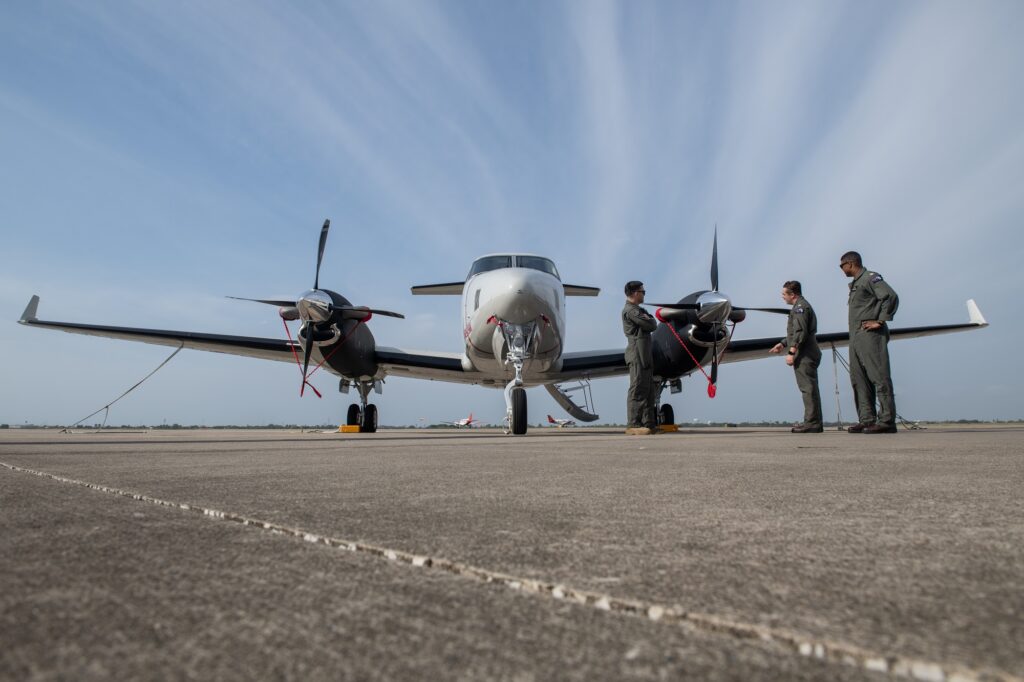 A T-54A multi-engine aircraft at NAS Corpus Christi