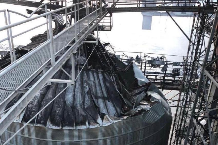 A silo destroyed in Odesa