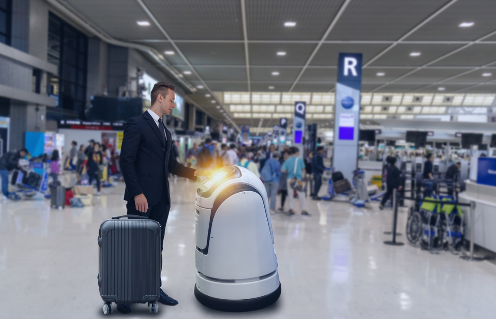 Smart,Robotic,Technology,Concept,,The,Passenger,Follow,A,Service,Robot