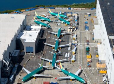 Boeing 737 MAX at the assembly line in Renton