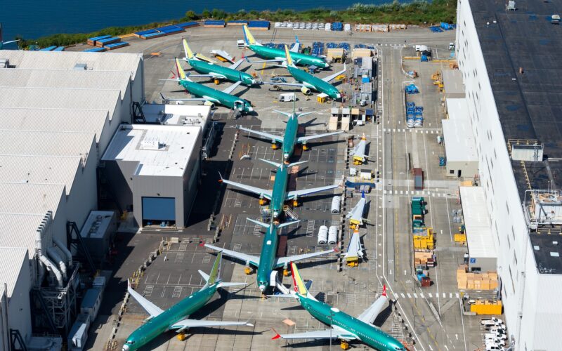 Boeing 737 MAX at the assembly line in Renton