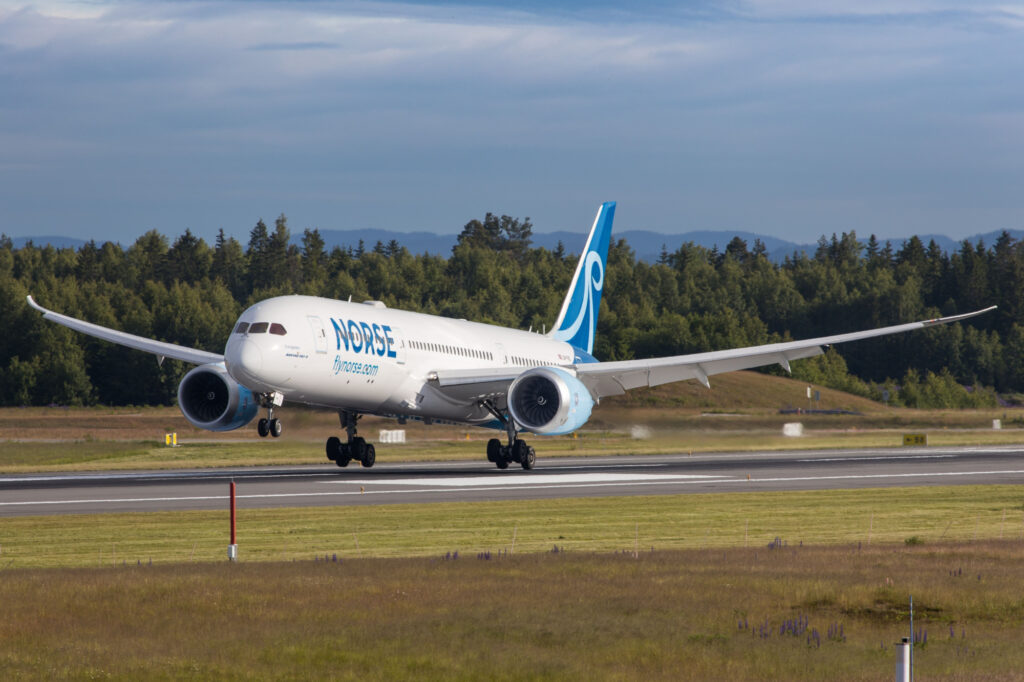 Boeing 787 Dreamliner of norwegian airline Norse Fly