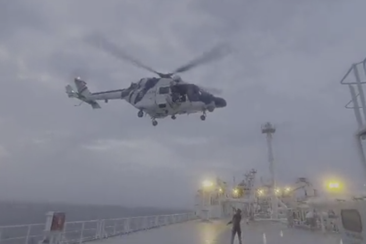 Indian Coast Guard helicopter rescues sailor during storm - AeroTime