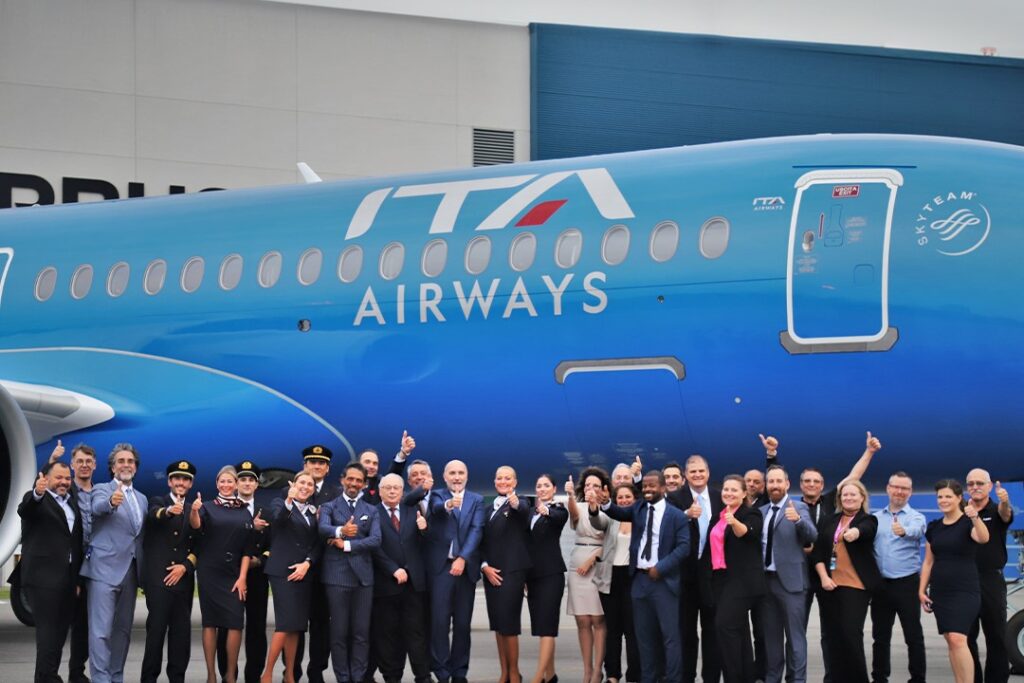 ITA Airways has taken delivery of its first all blue Airbus A220