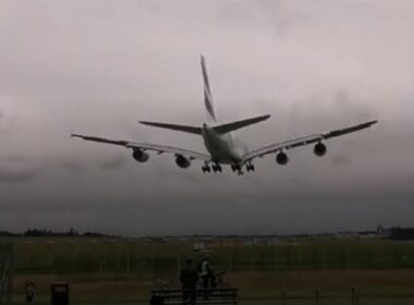 Emirates A380 Birmingham Airport