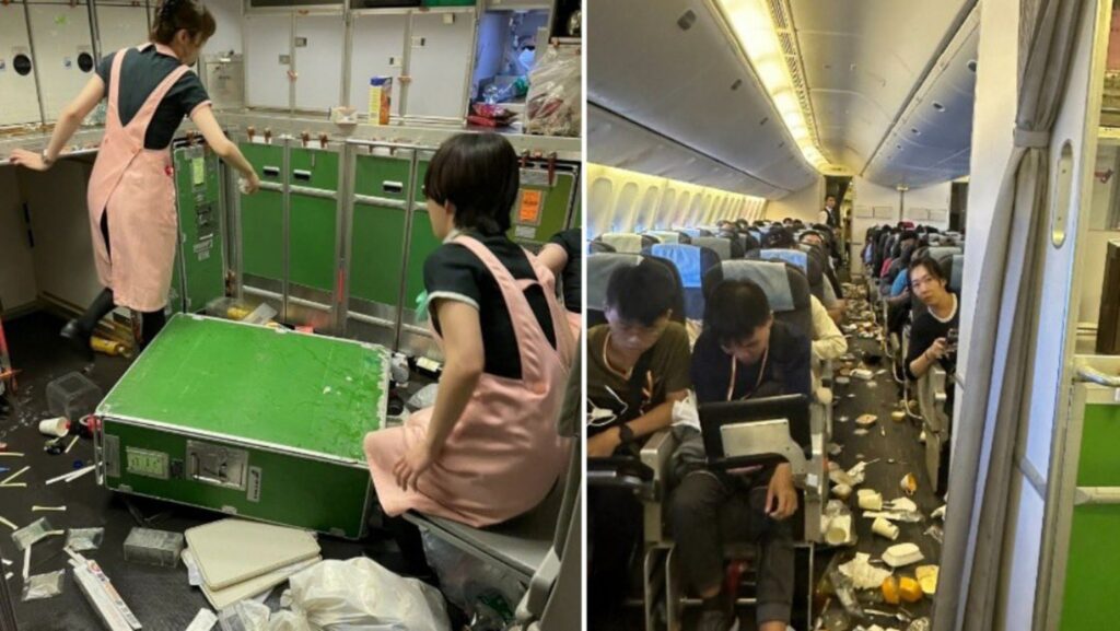 Turbulence on EVA Air flight spilled food