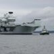 HMS Queen Elizabeth departing Rosyth for sea trials