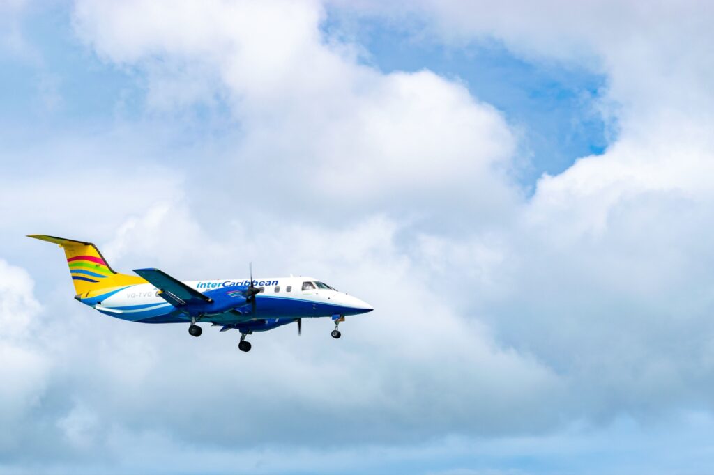 InterCaribbean Airways EMB 120 twin turboprop commuter aircraft