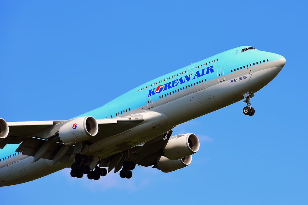 Frankfurt,germany-june,24:,Korean,Air,Boeing,747-8,Lands,At,Frankfurt,Airport