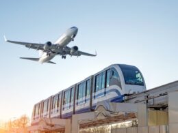 Aircraft and monorail train