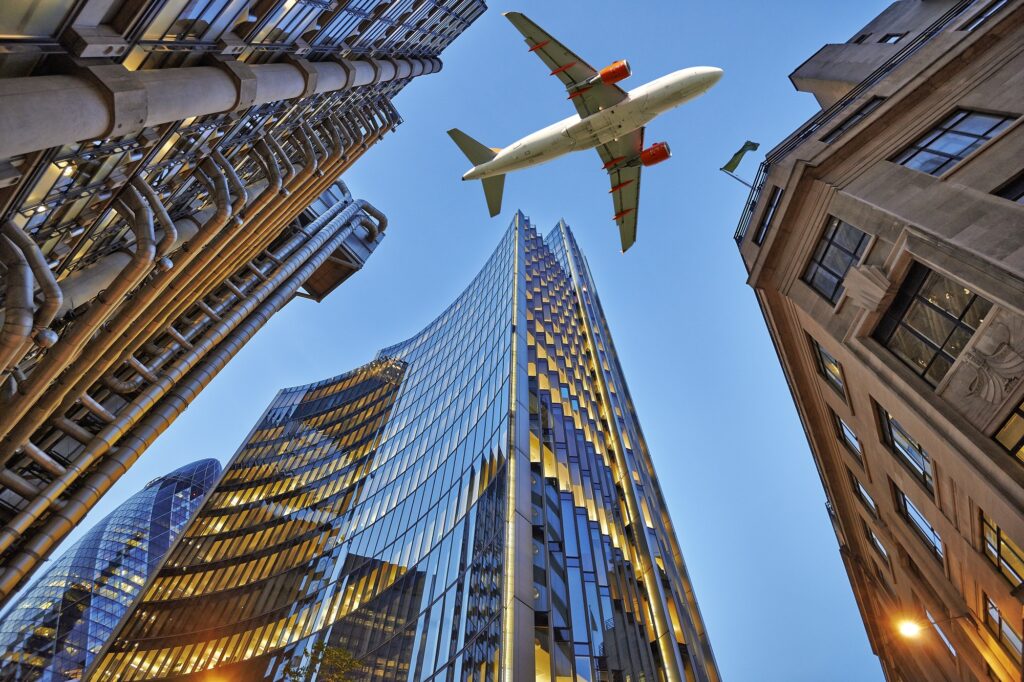 Plane over London