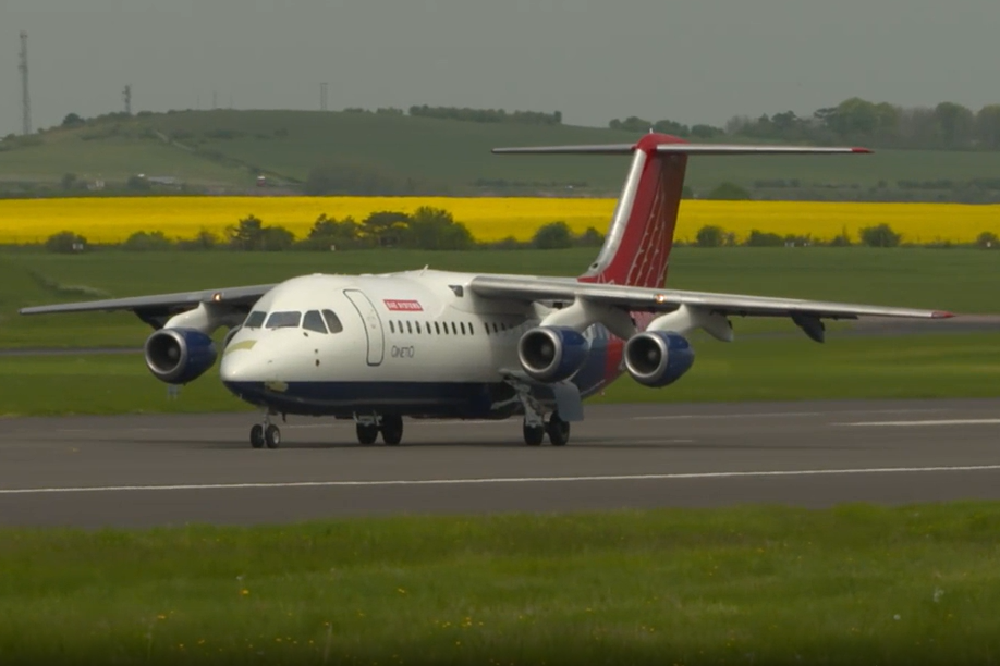 QinetiQ’s RJ100 Airborne Technology Demonstrator taking off